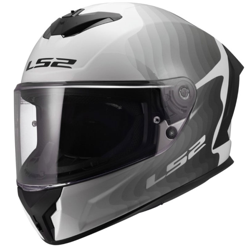 Cască integrală pentru motocicletă LS2 FF820 Rapid III Flow, alb-gri lucios