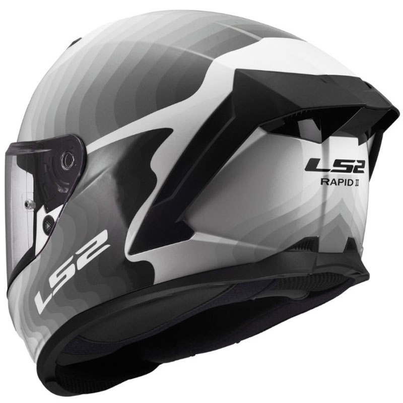 Cască integrală pentru motocicletă LS2 FF820 Rapid III Flow, alb-gri lucios