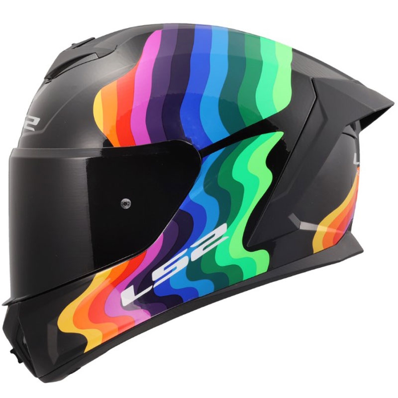 Cască integrală pentru motocicletă LS2 FF820 Rapid III Flow negru lucios-multicolor