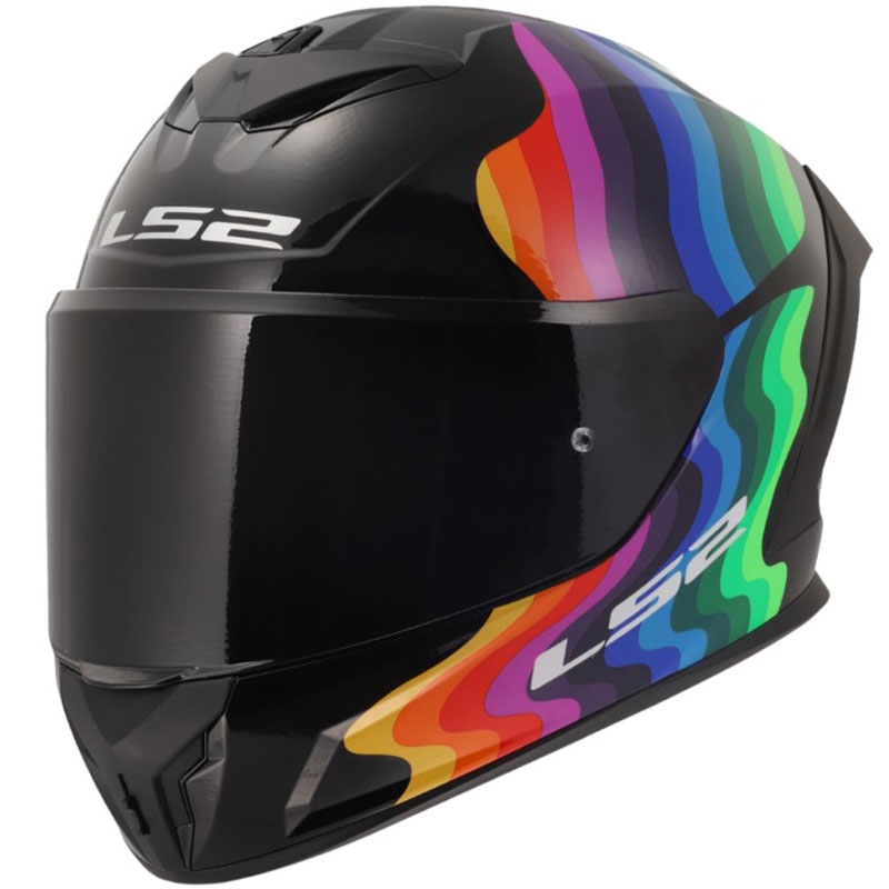 Cască integrală pentru motocicletă LS2 FF820 Rapid III Flow negru lucios-multicolor
