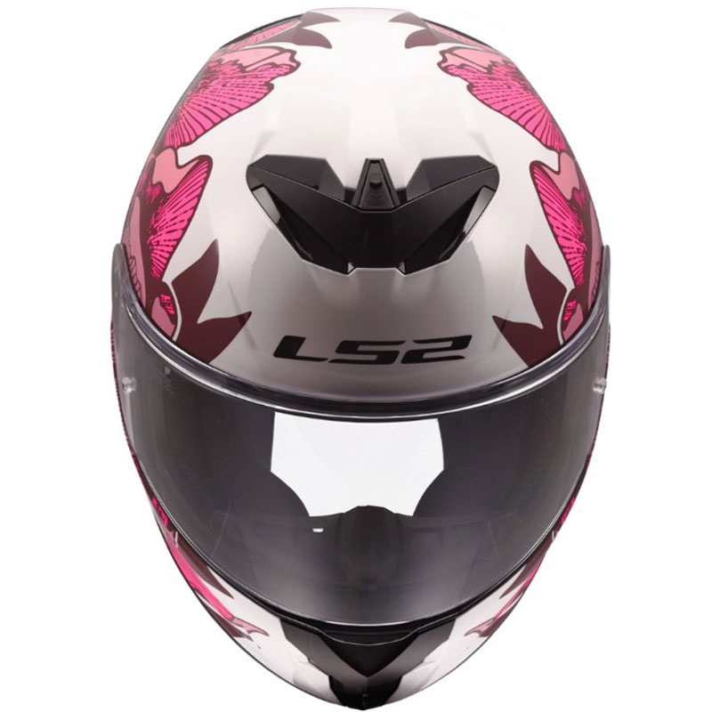 Cască integrală pentru motocicletă LS2 FF820 Rapid III Poppies II alb-roz lucios