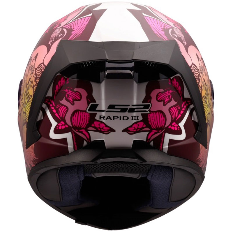 Cască integrală pentru motocicletă LS2 FF820 Rapid III Poppies II alb-roz lucios