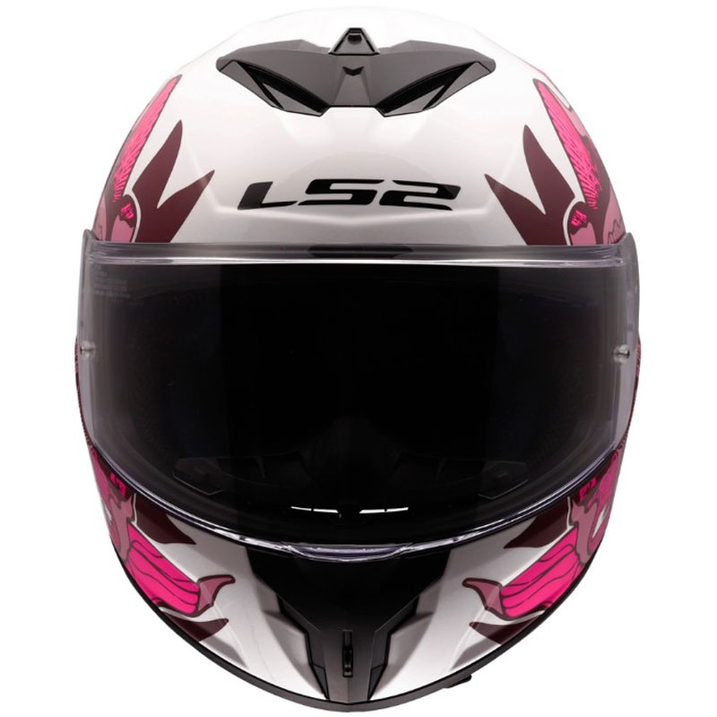 Cască integrală pentru motocicletă LS2 FF820 Rapid III Poppies II alb-roz lucios