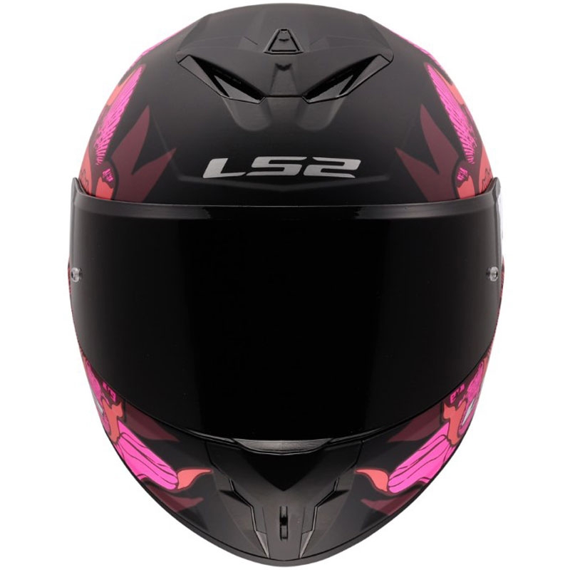 Cască integrală pentru motocicletă LS2 FF820 Rapid III Poppies II negru mat-roz