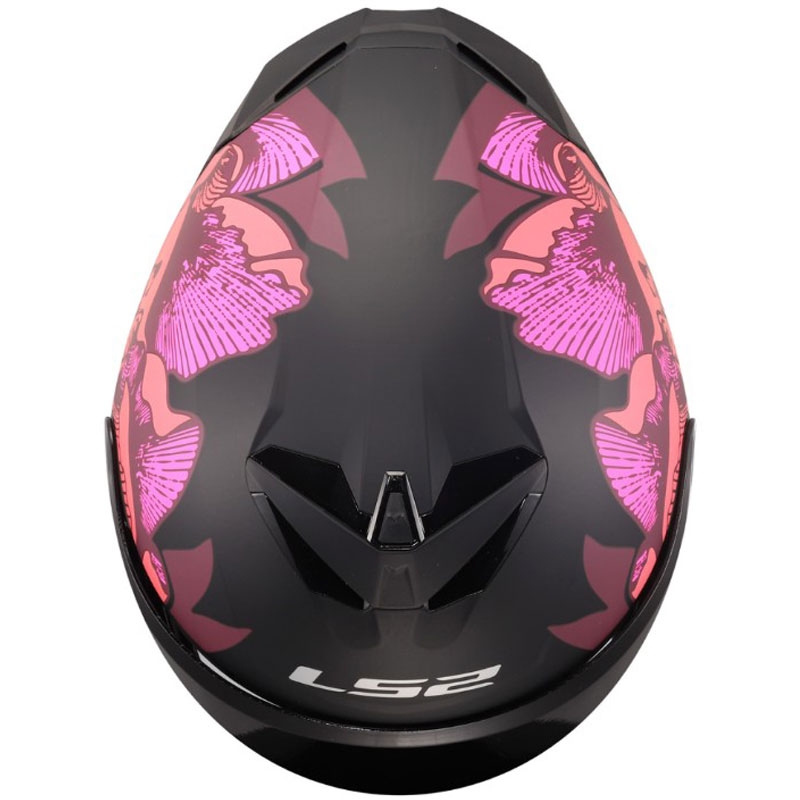 Cască integrală pentru motocicletă LS2 FF820 Rapid III Poppies II negru mat-roz
