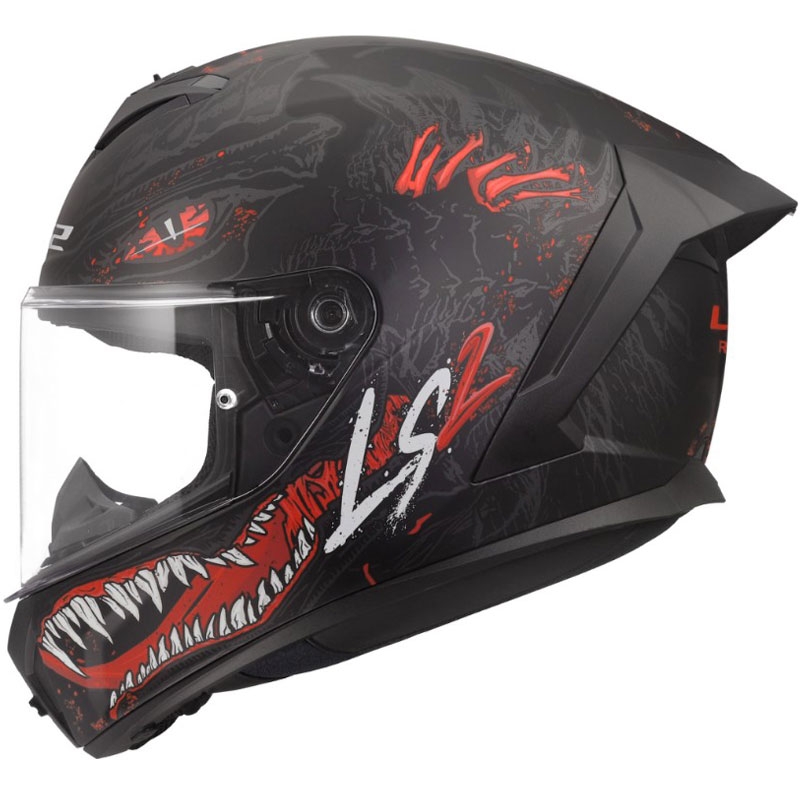 Cască integrală pentru motocicletă LS2 FF820 Rapid III Kaiju II negru mat-roșu-alb