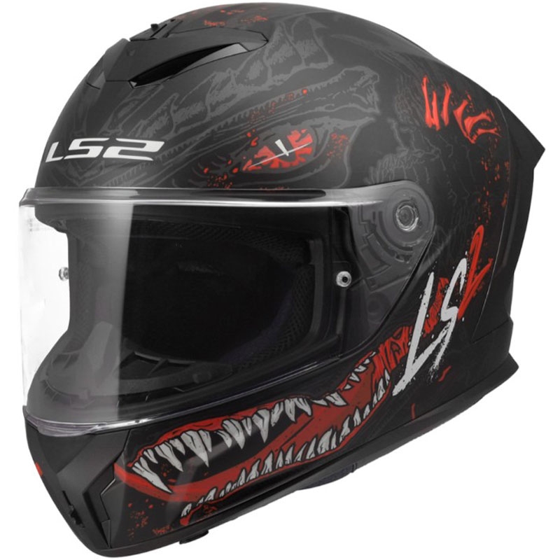 Cască integrală pentru motocicletă LS2 FF820 Rapid III Kaiju II negru mat-roșu-alb