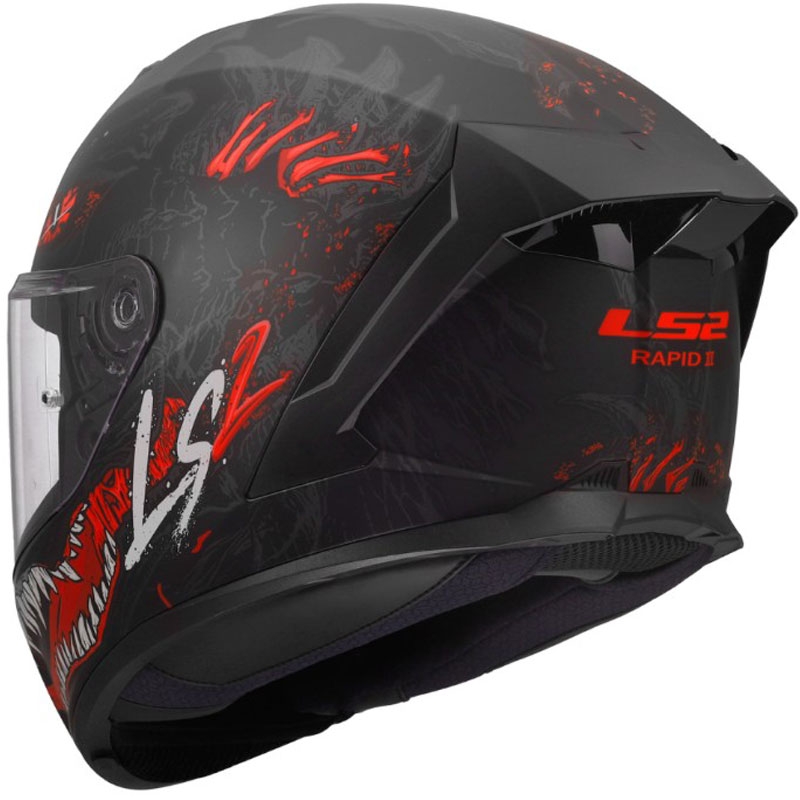 Cască integrală pentru motocicletă LS2 FF820 Rapid III Kaiju II negru mat-roșu-alb