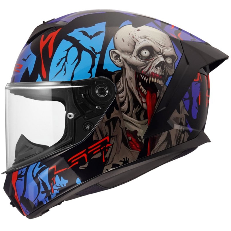 Cască integrală pentru motocicletă LS2 FF820 Rapid III Zombie II negru-roșu-albastru lucios