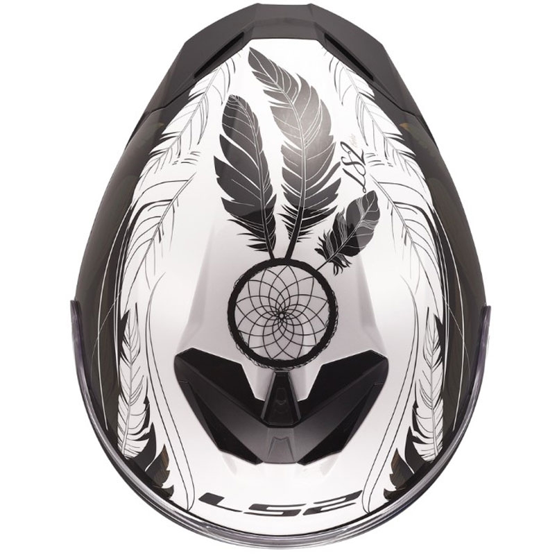Cască integrală pentru motocicletă LS2 FF820 Rapid III Boho alb-negru-roz lucios