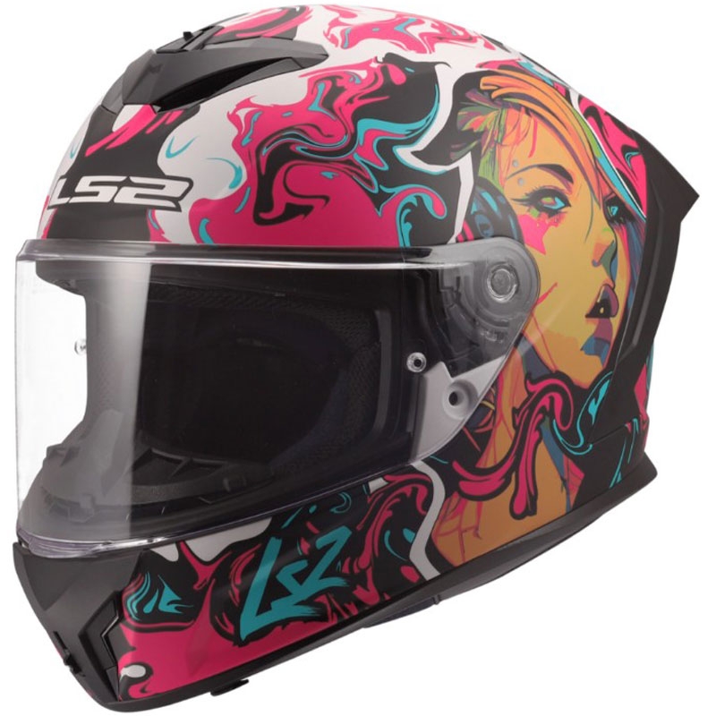 Cască integrală pentru motocicletă LS2 FF820 Rapid III Cyberg, mată violet-albastru-verde