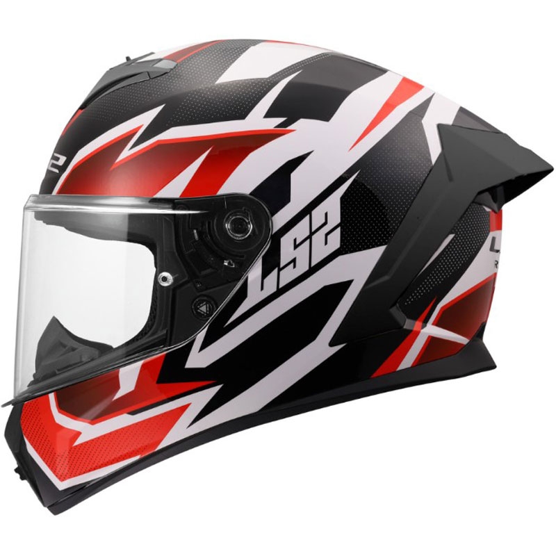 Cască integrală pentru motocicletă LS2 FF820 Rapid III Xtrem, alb-negru-roșu lucios
