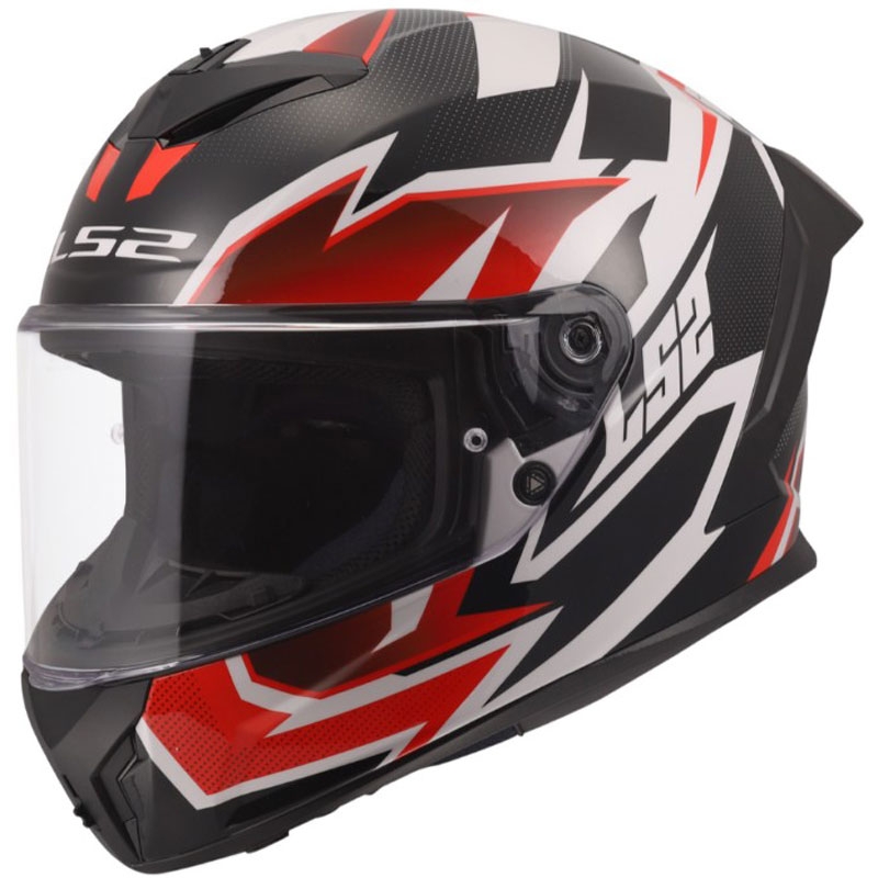 Cască integrală pentru motocicletă LS2 FF820 Rapid III Xtrem, alb-negru-roșu lucios