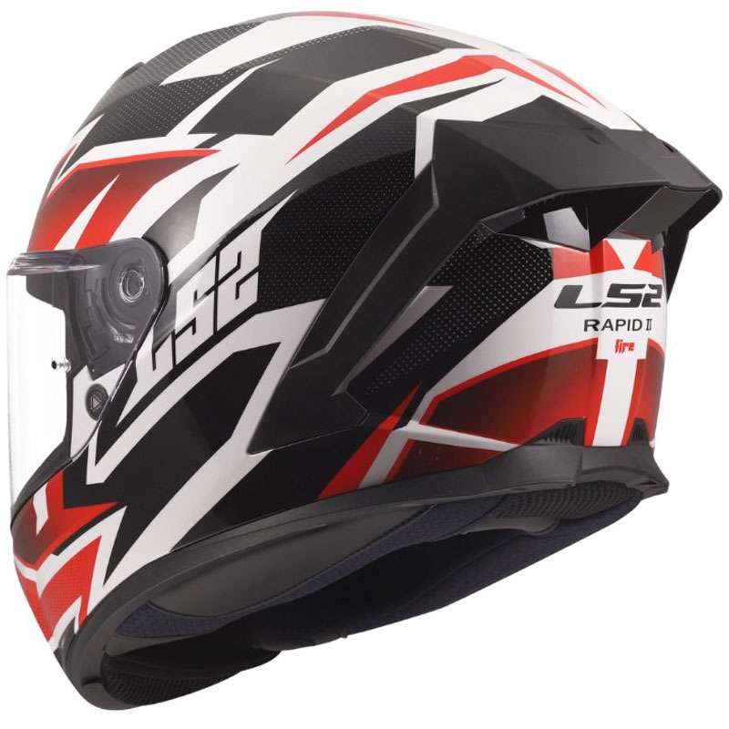 Cască integrală pentru motocicletă LS2 FF820 Rapid III Xtrem, alb-negru-roșu lucios
