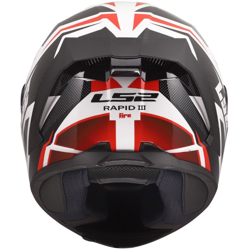 Cască integrală pentru motocicletă LS2 FF820 Rapid III Xtrem, alb-negru-roșu lucios