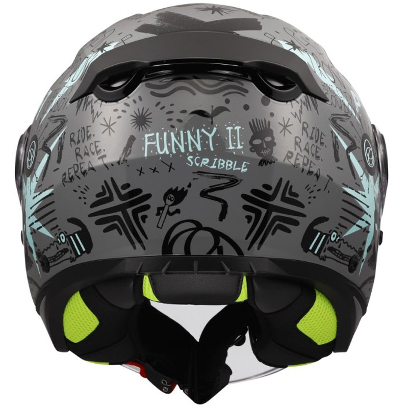 Cască de motocicletă deschisă pentru copii LS2 OF622 Funny II Scribble gri-albastru lucios