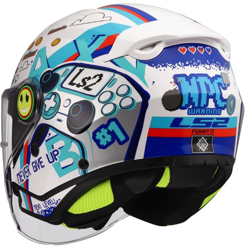Cască de motocicletă deschisă pentru copii LS2 OF622 Funny II Next Lever alb lucios