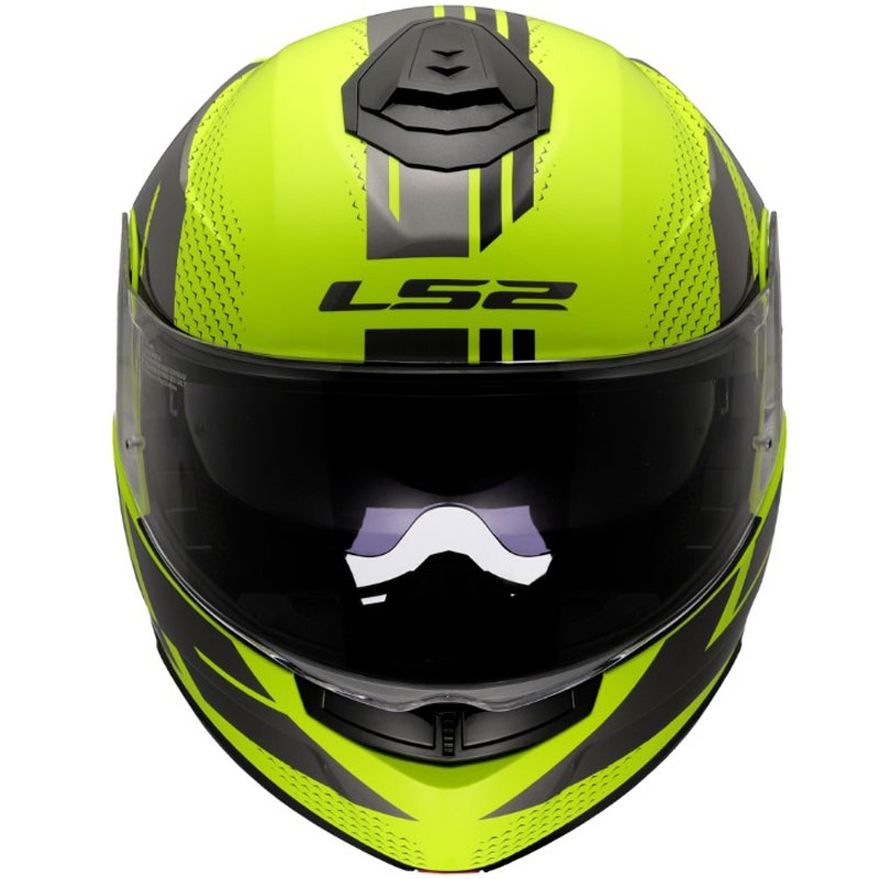 Cască modulară LS2 FF908 Strobe II Code, galben-negru fluo strălucitor