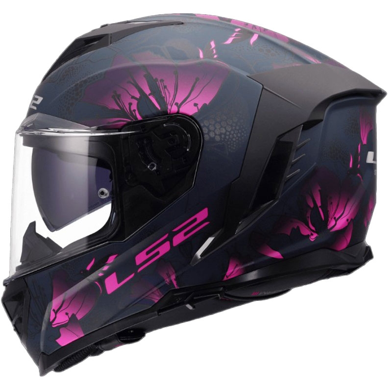 Cască integrală pentru motocicletă LS2 FF818 Storm III Burst, neagră-roz