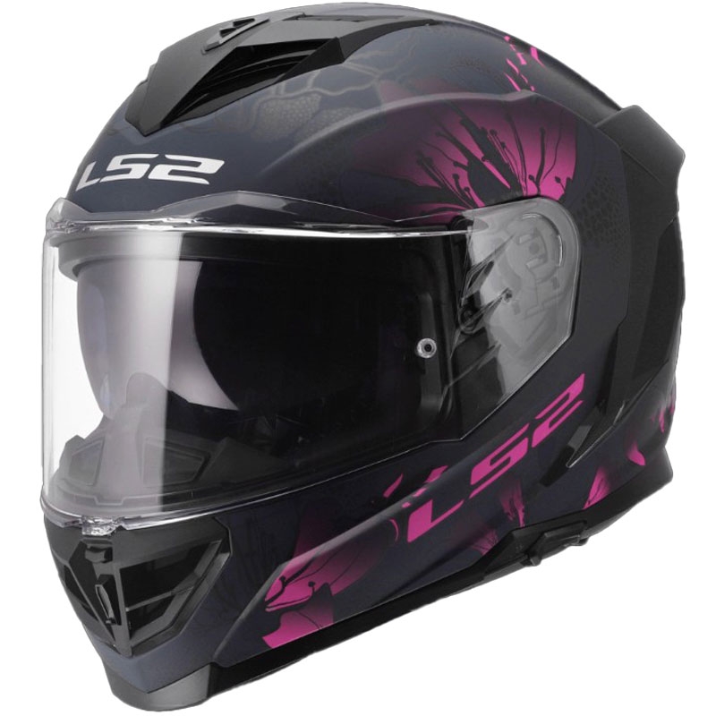 Cască integrală pentru motocicletă LS2 FF818 Storm III Burst, neagră-roz