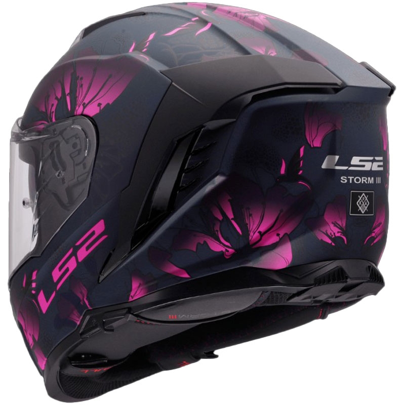Cască integrală pentru motocicletă LS2 FF818 Storm III Burst, neagră-roz