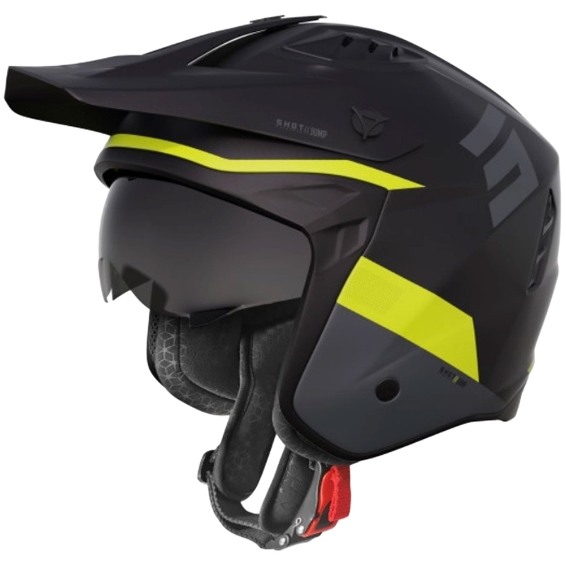 Motocicleta casca împușcat Salt trucuri negru-fluo galben