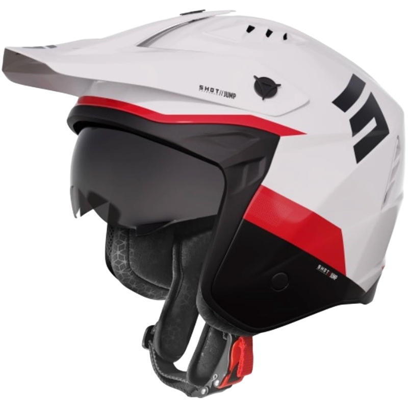 Motocicleta casca împușcat Salt trucuri negru-roșu-alb