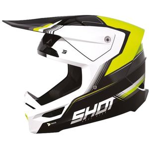 Cască de motocross pentru copii Shot Race Tracer alb-negru-galben-fluo lichidare