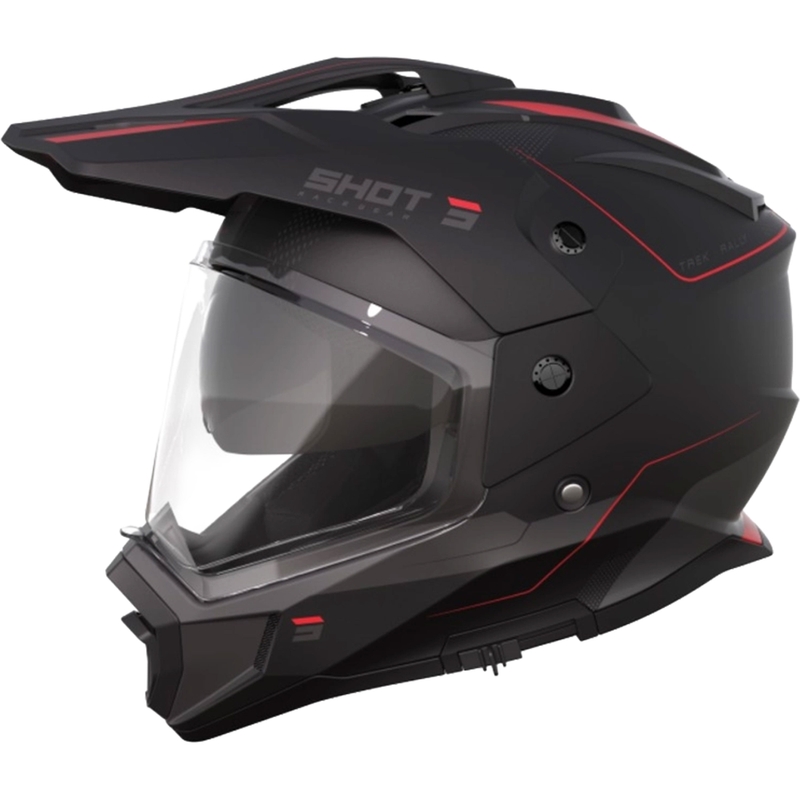 Cască de enduro Shot Trek Rally negru-roșu