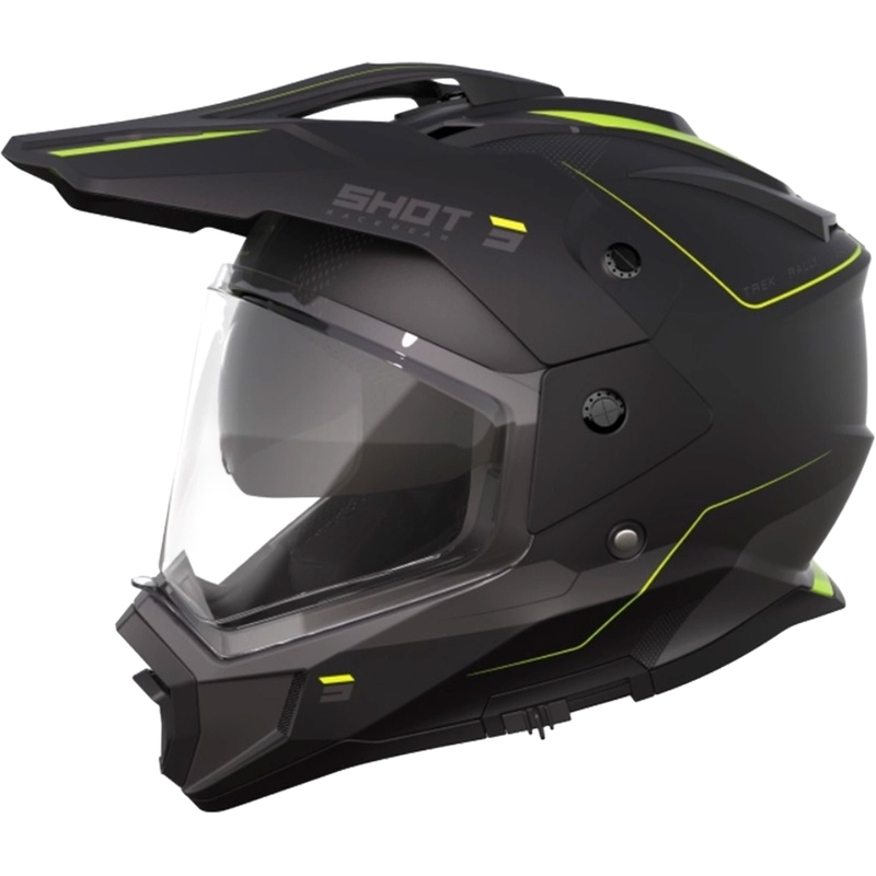 Cască Enduro Shot Trek Rally negru-fluo galben