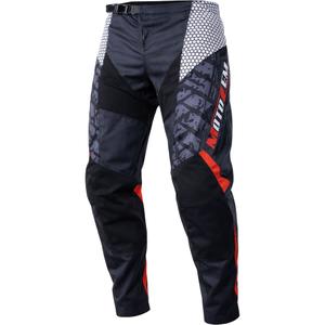 Pantaloni motocross MotoZem Ground MX negru-alb-roșu