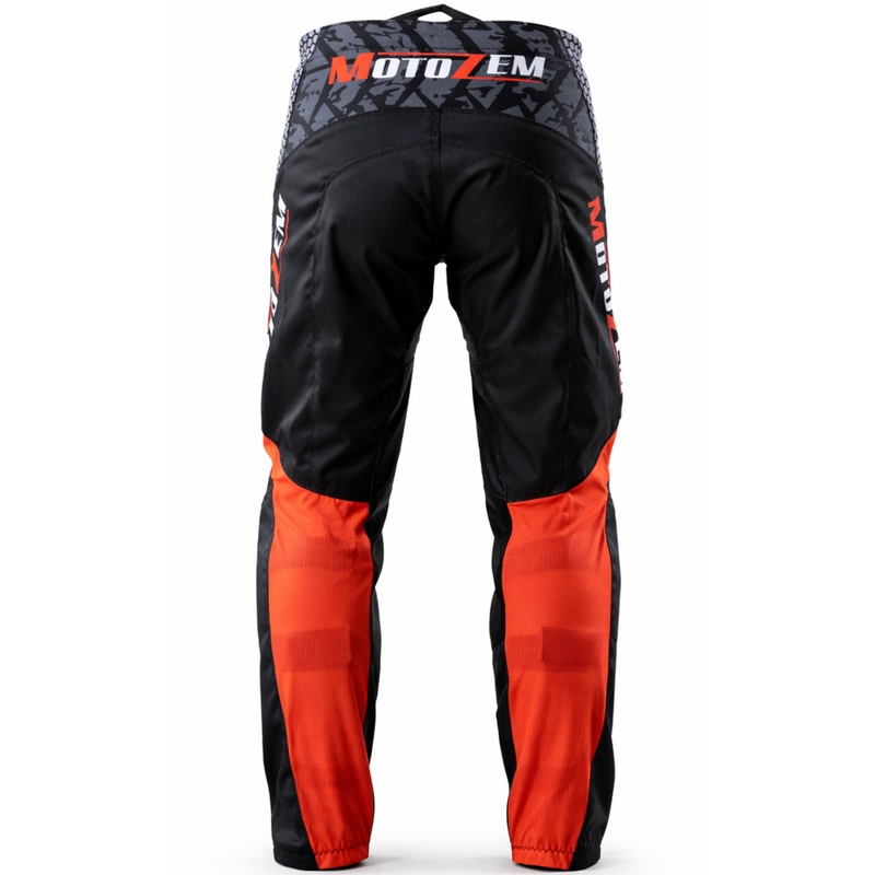 Pantaloni motocross MotoZem Ground MX negru-alb-roșu
