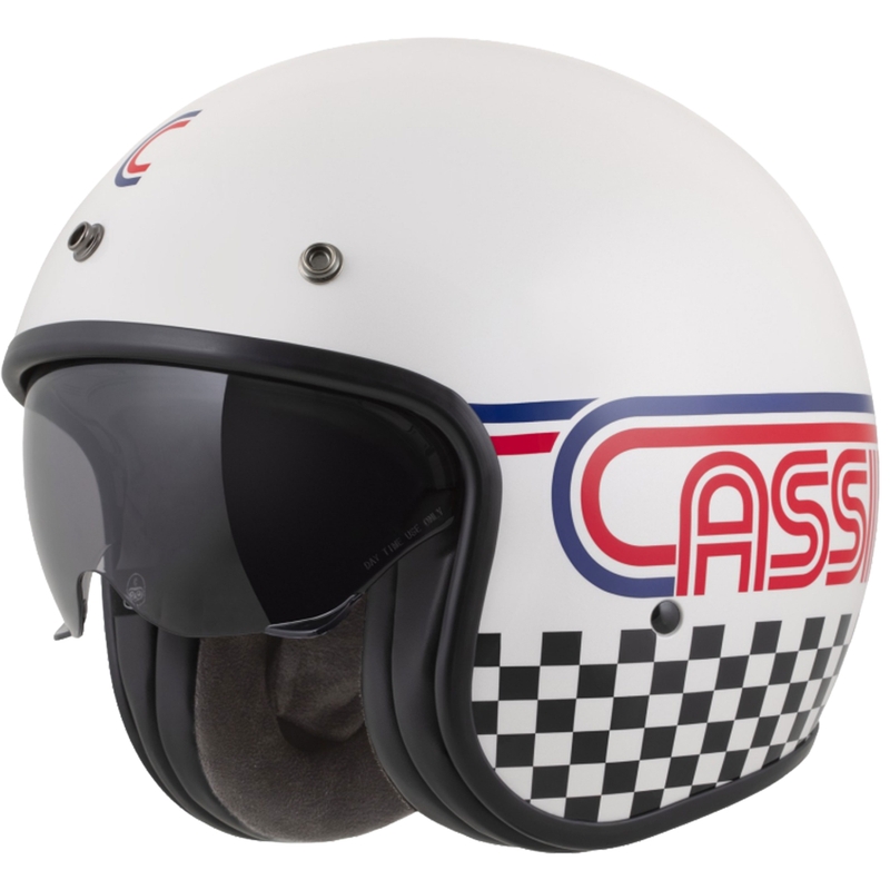 Cassida de motociclete Cassida Oxygen 2.0 Rondo open face alb-roșu-albastru-negru perlat
