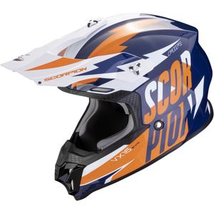 Casca de motocross Slanter Scorpion VX-16 EVO AIR albastru-portocaliu lichidare