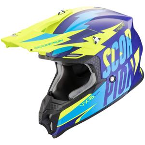 Casca motocross Scorpion VX-16 EVO AIR Slanter albastru mat-galben fluo lichidare