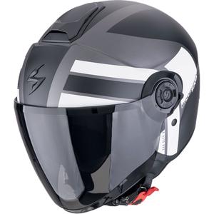 Casca moto deschisa Scorpion EXO-CITY II BLUR argintiu mat-negru-alb lichidare