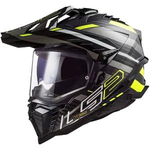 Casca Enduro LS2 MX701 Explorer C Edge 06 negru-gri-galben fluo