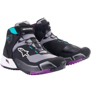 Ghete moto Alpinestars Stella CR-X Drystar pentru femei negru-gri-violet-turcoaz
