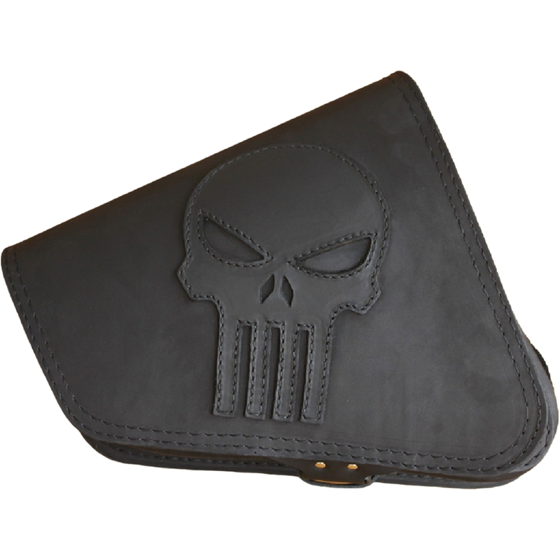 Geantă de motocicletă din piele RSA S571 Punisher HD Sportster neagră