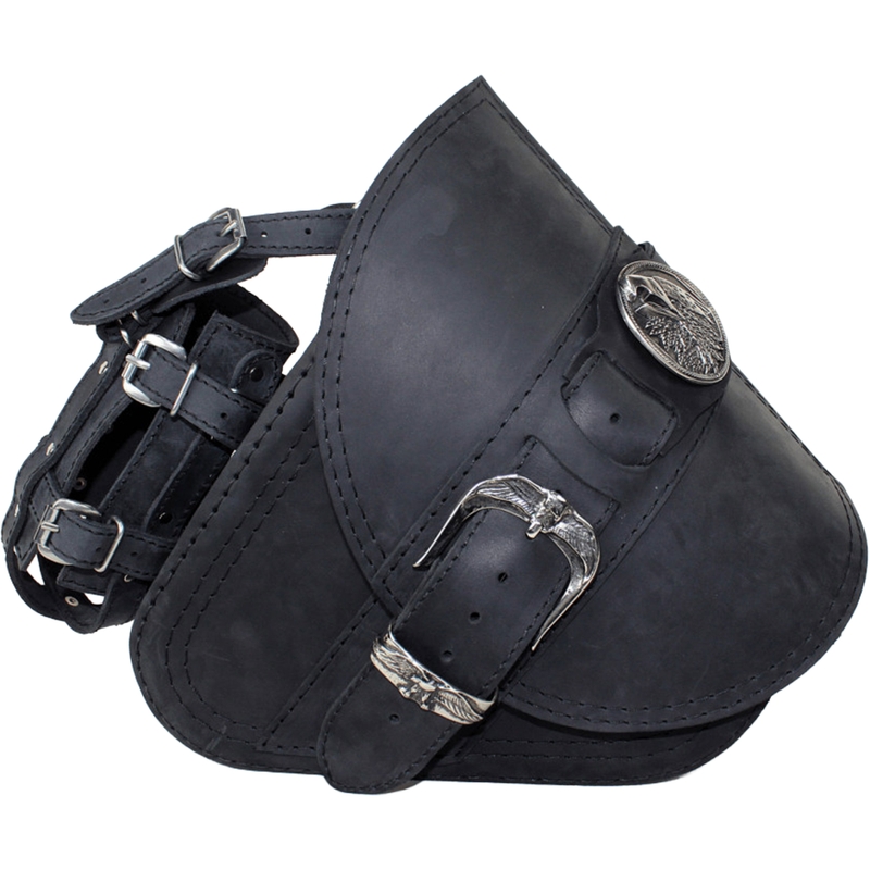 Geantă de motocicletă din piele RSA S594 HD Softtail neagră