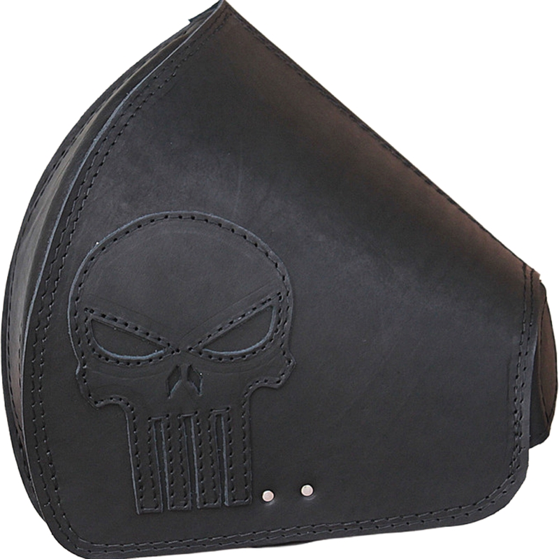Geantă de motocicletă din piele RSA S641 Punisher HD Softail neagră