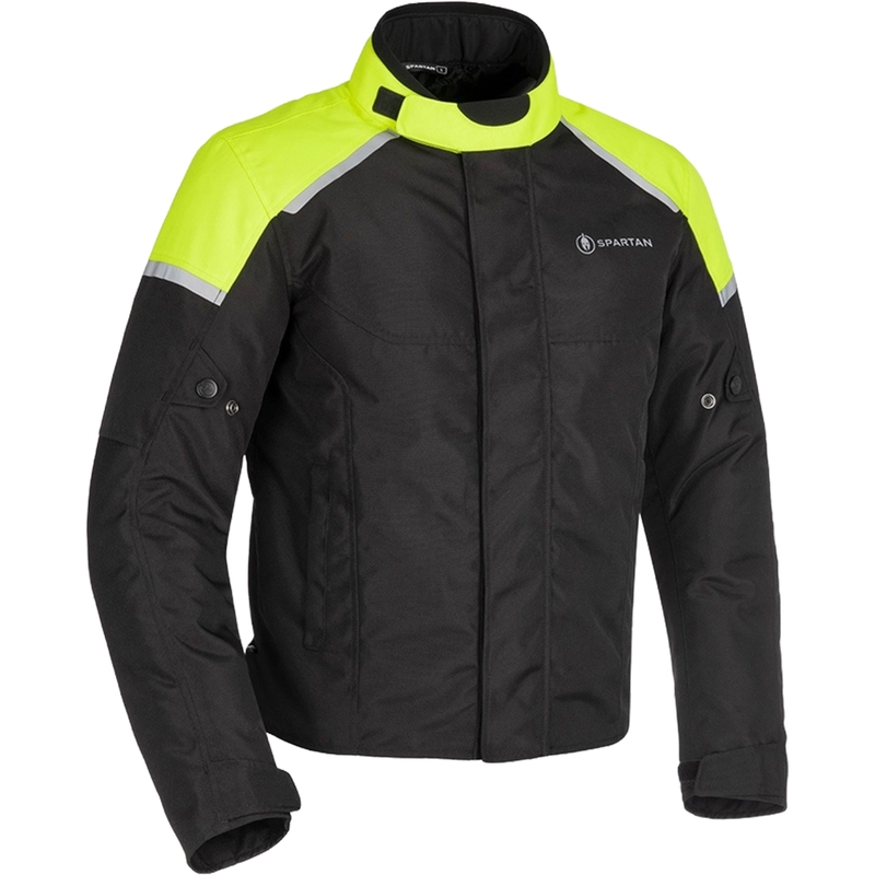 Geaca moto Oxford Spartan Short WP negru-galben fluo