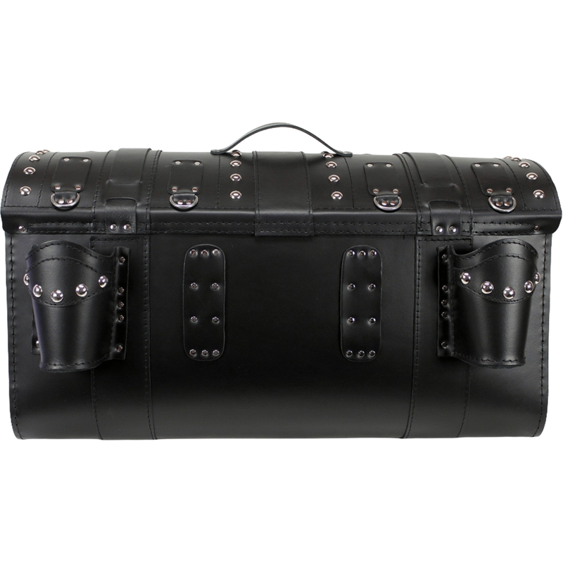 Geantă de motocicletă din piele cu încuietoare și nituri RSA K160 neagră