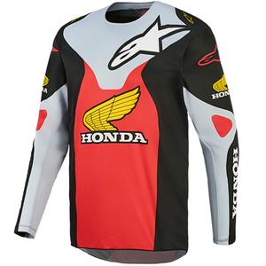 Tricou motocross Alpinestars Racer Veil Honda negru-gri-roșu-galben