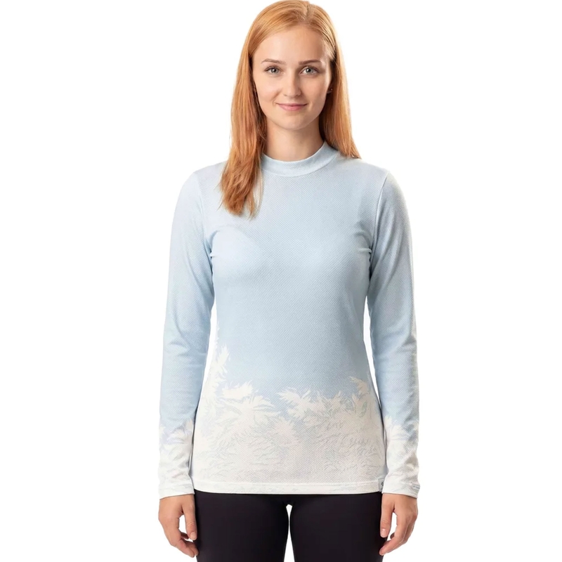 Tricou termic pentru femei nanosilver® Frozen albastru-alb