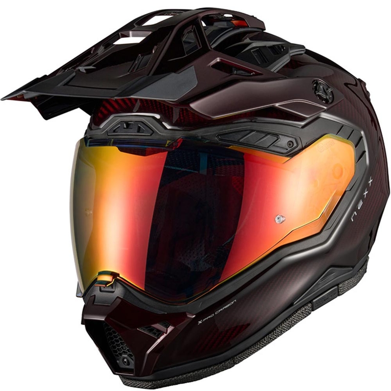 Cască de motocicletă enduro Nexx X.Rally Namib Carbon roșie