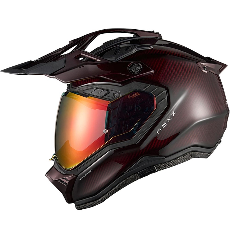 Cască de motocicletă enduro Nexx X.Rally Namib Carbon roșie