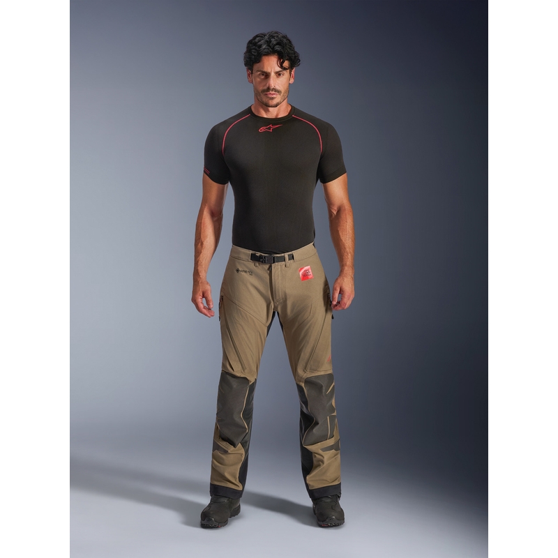 Pantaloni motocicletă Alpinestar Nazca 3L Gore-Tex PRO maro deschis-negru