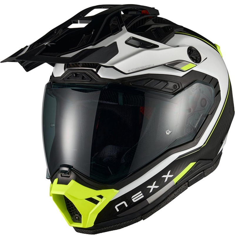 Cască de motocicletă enduro Nexx X.Rally Raid alb-galben fluo