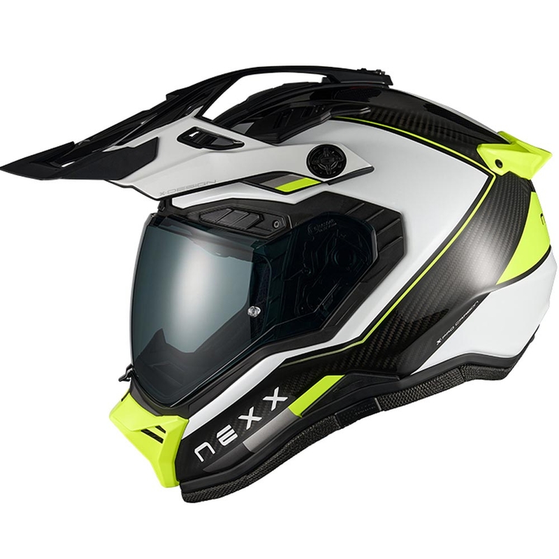 Cască de motocicletă enduro Nexx X.Rally Raid alb-galben fluo